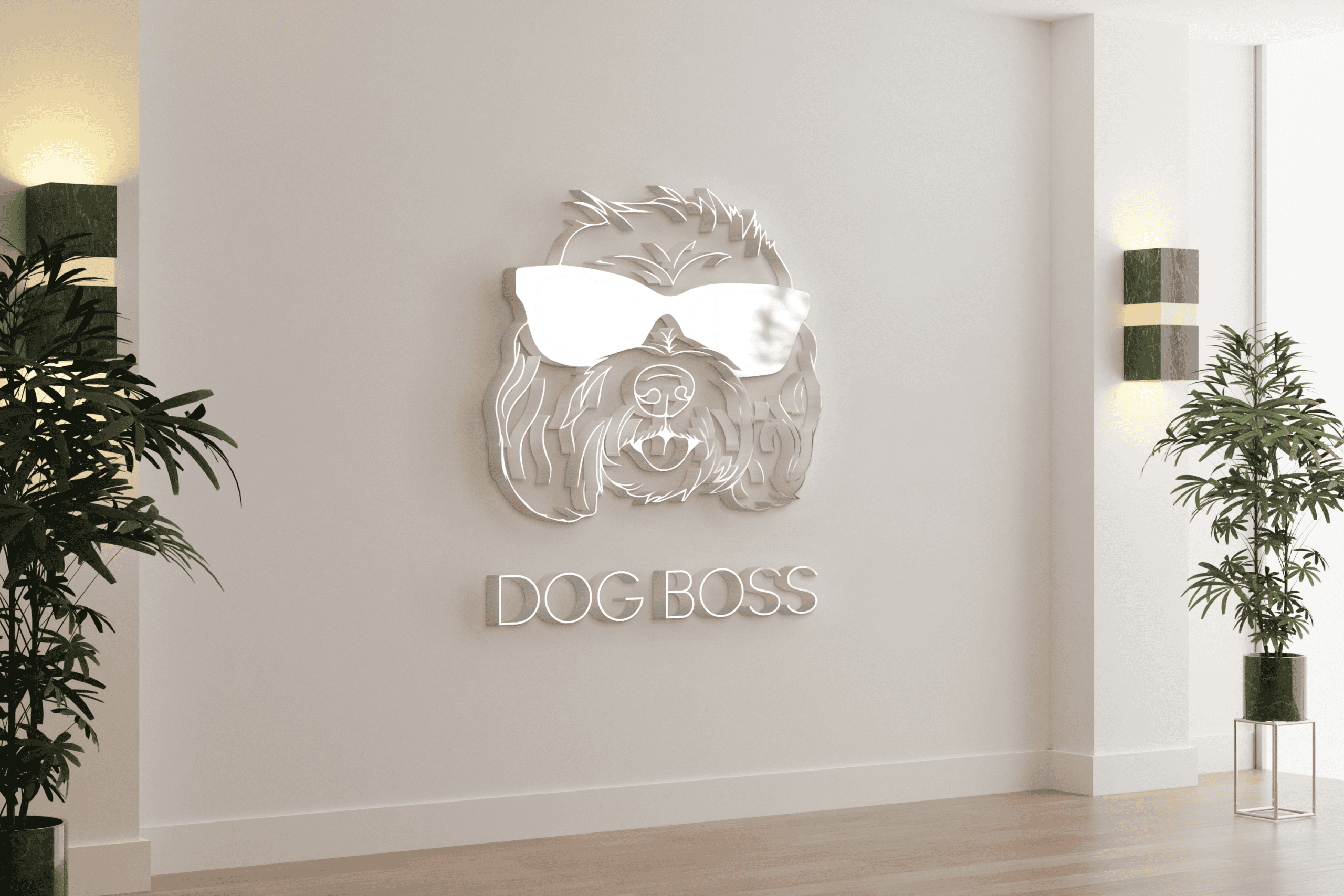Wall Sign Logo Mockup Indoor